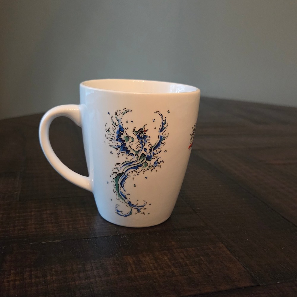 Vtg Y2K Ed Hardy Hula Girl Coffee Mug Hawaiian Tropical Tattoo Art Ceramic Cup - Picture 3 of 7